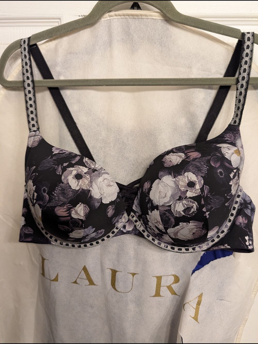 torrid Black Floral Lace-Trim Underwire Bra